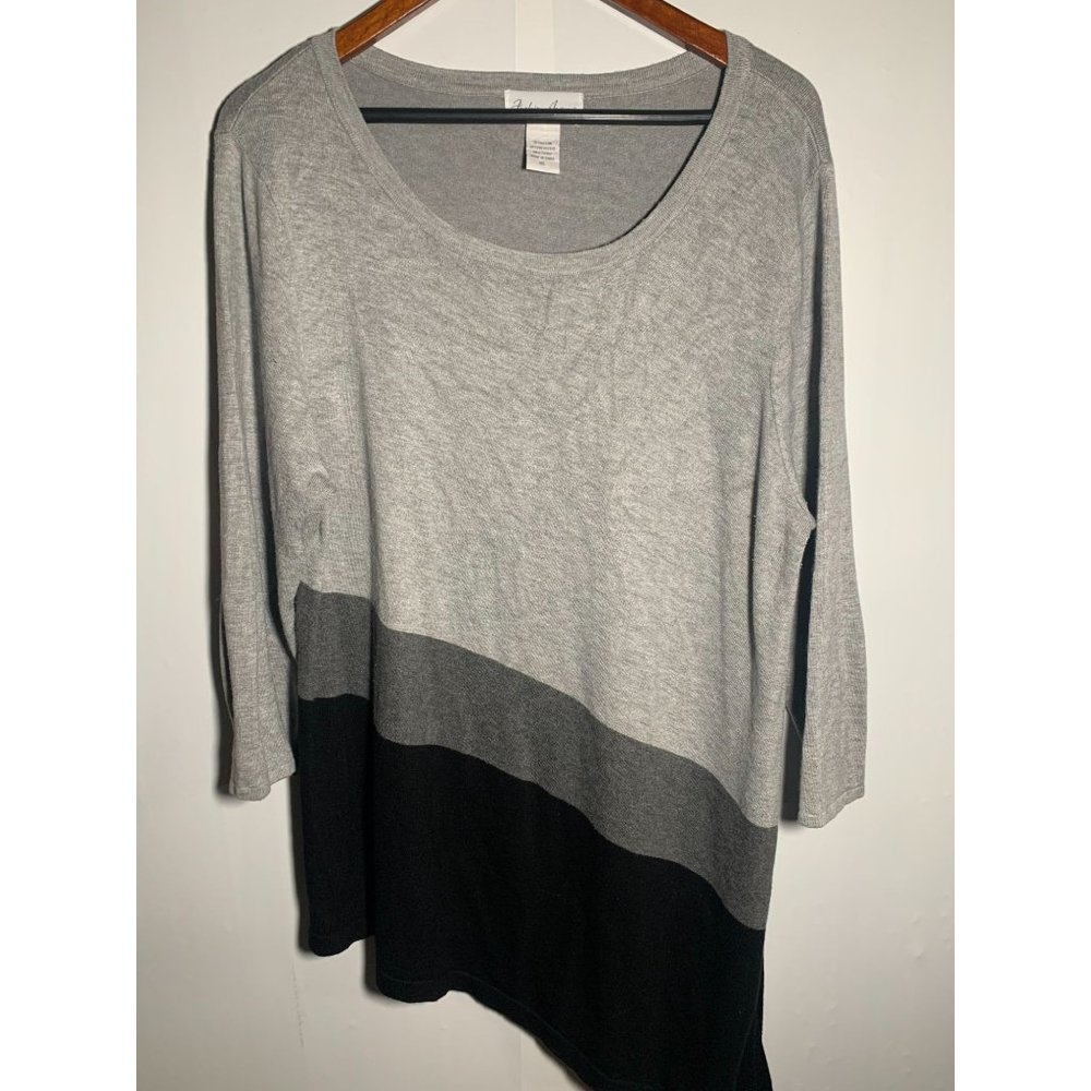 Fashion Avenue Womens Triple Tone Long Sleeve Sweater Shirt Sz. XL